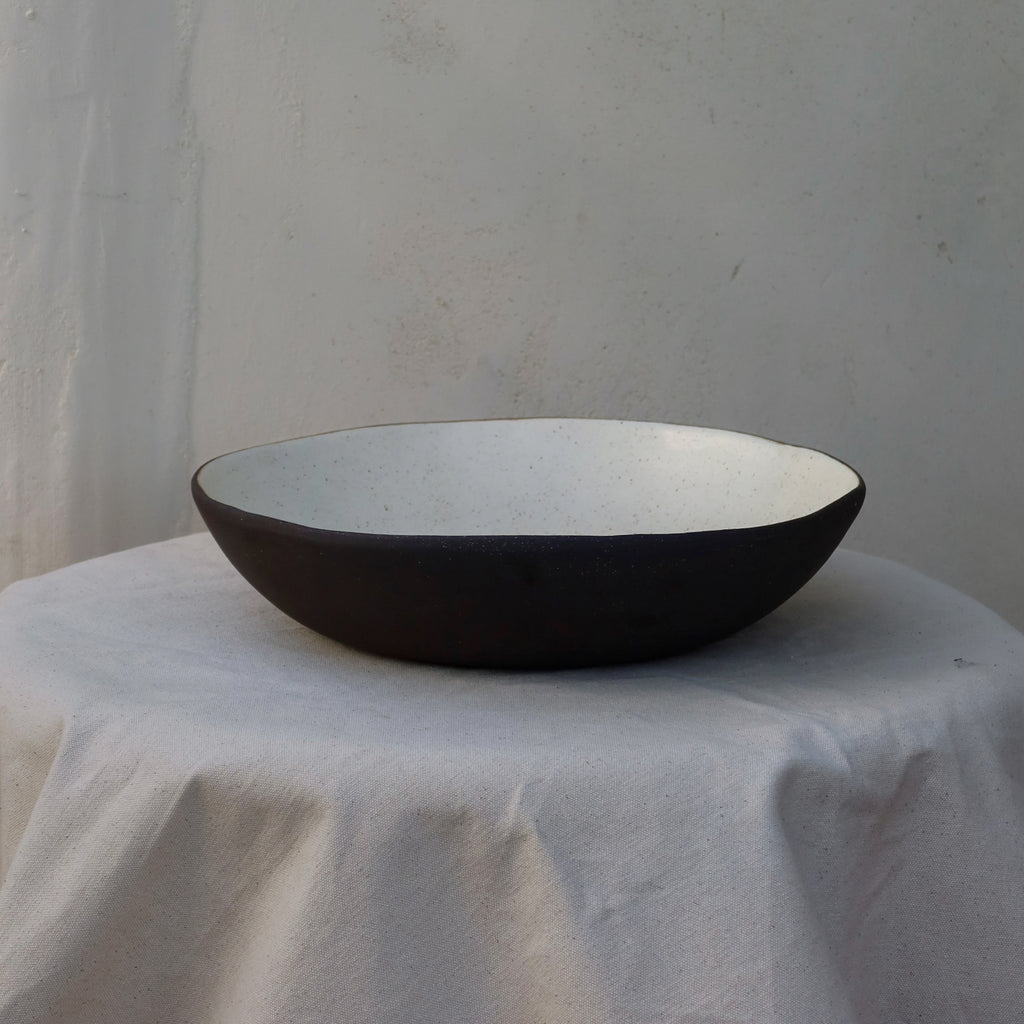 Black and white ceramic bowl