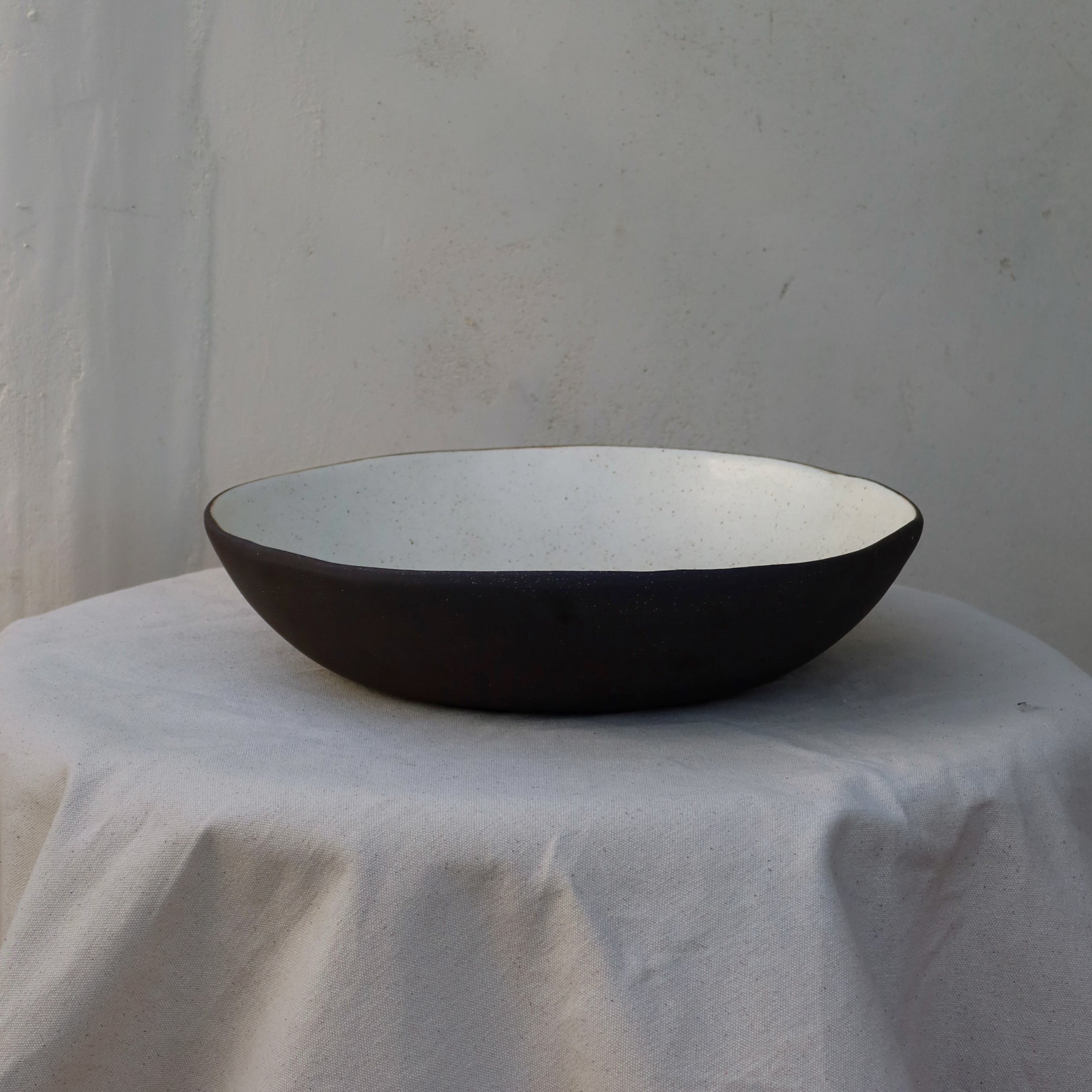 Black and white ceramic bowl